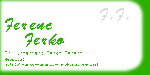 ferenc ferko business card